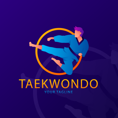 Mẫu logo câu lạc bộ Võ thuật Taekwondo đẹp 1-02